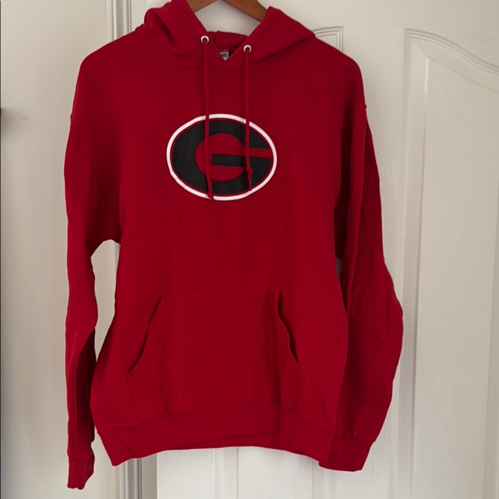 Jerzees Red and Black Sweatshirt Cozy Hoodie